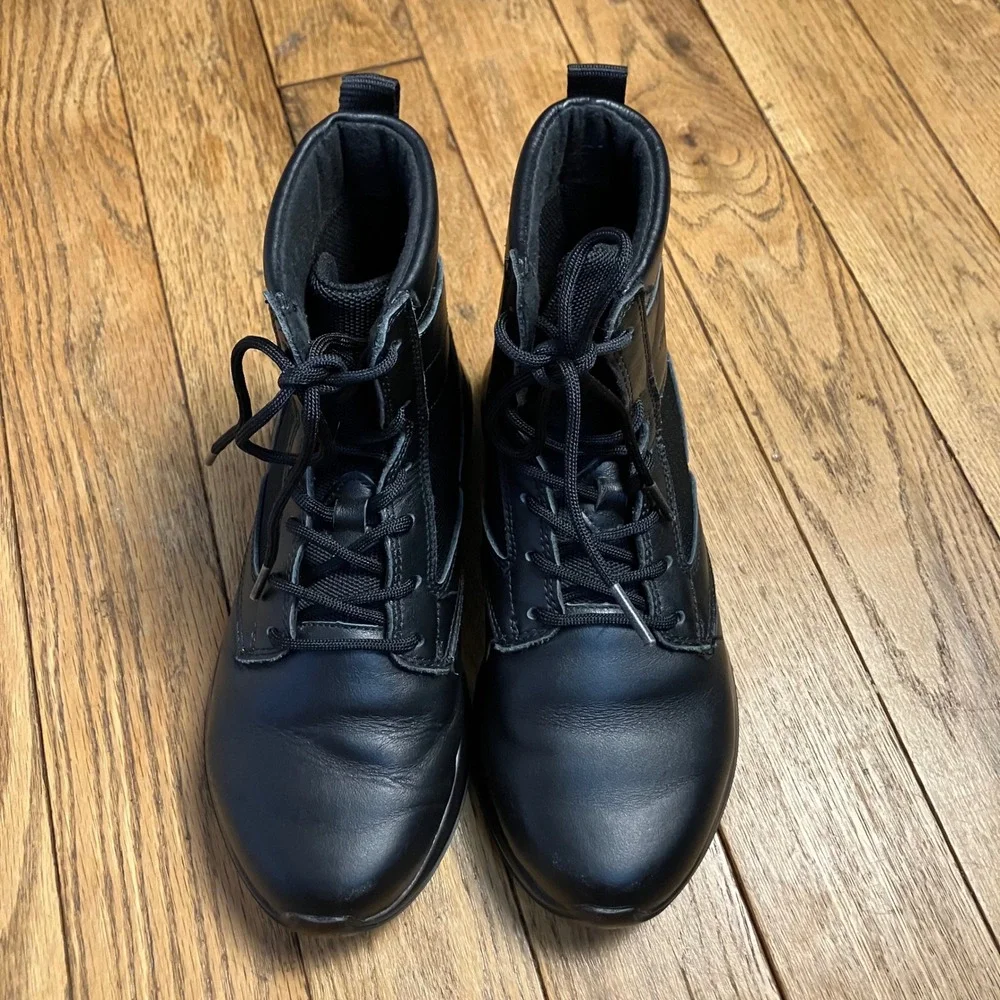 Soulsfeng Mens Black Tactical Combat Boots High Top Leather Mesh  EUR 38